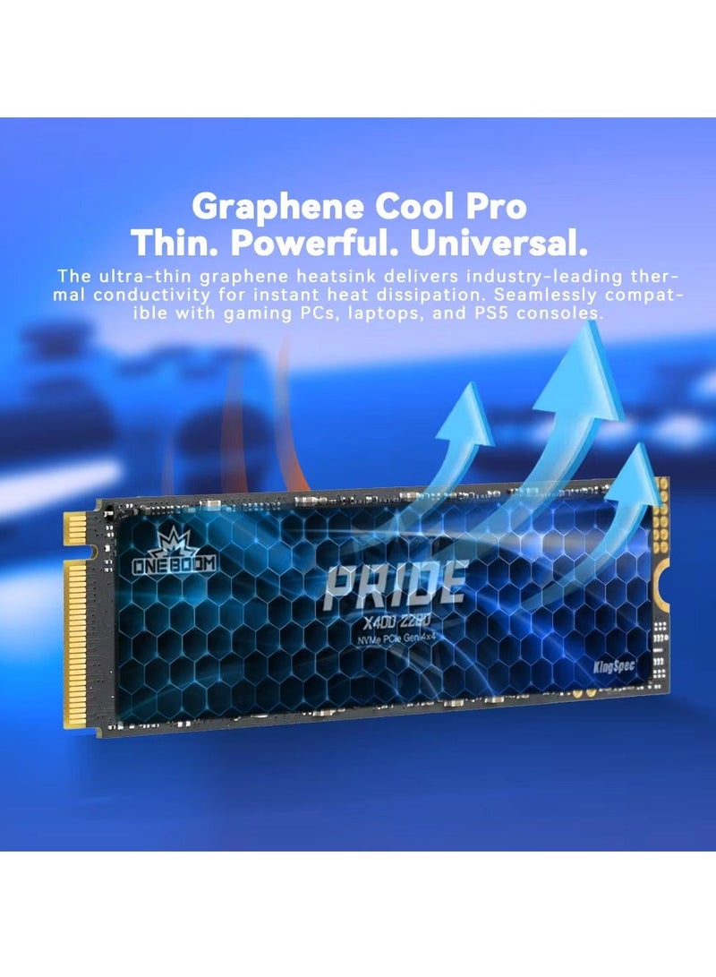 كينجس بيك محرك أقراص KingSpec ONEBOOM PRIDE سعة 1 تيرابايت PCIe 4.0 NVMe SSD – Gen 4x4 M.2 2280 داخلي للألعاب، سرعة قصوى 7400 ميجابايت/ثانية، - Image 5